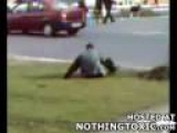Drunk Russian guy picks a fight with a tree