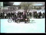 Flat Track Motorcycle Ice Racing Wipe-Outs